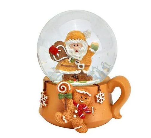 Süße Schneekugel Weihnachtstasse Weihnachtsmann 60mm Durchmesser Weihnachtsbäckerei
