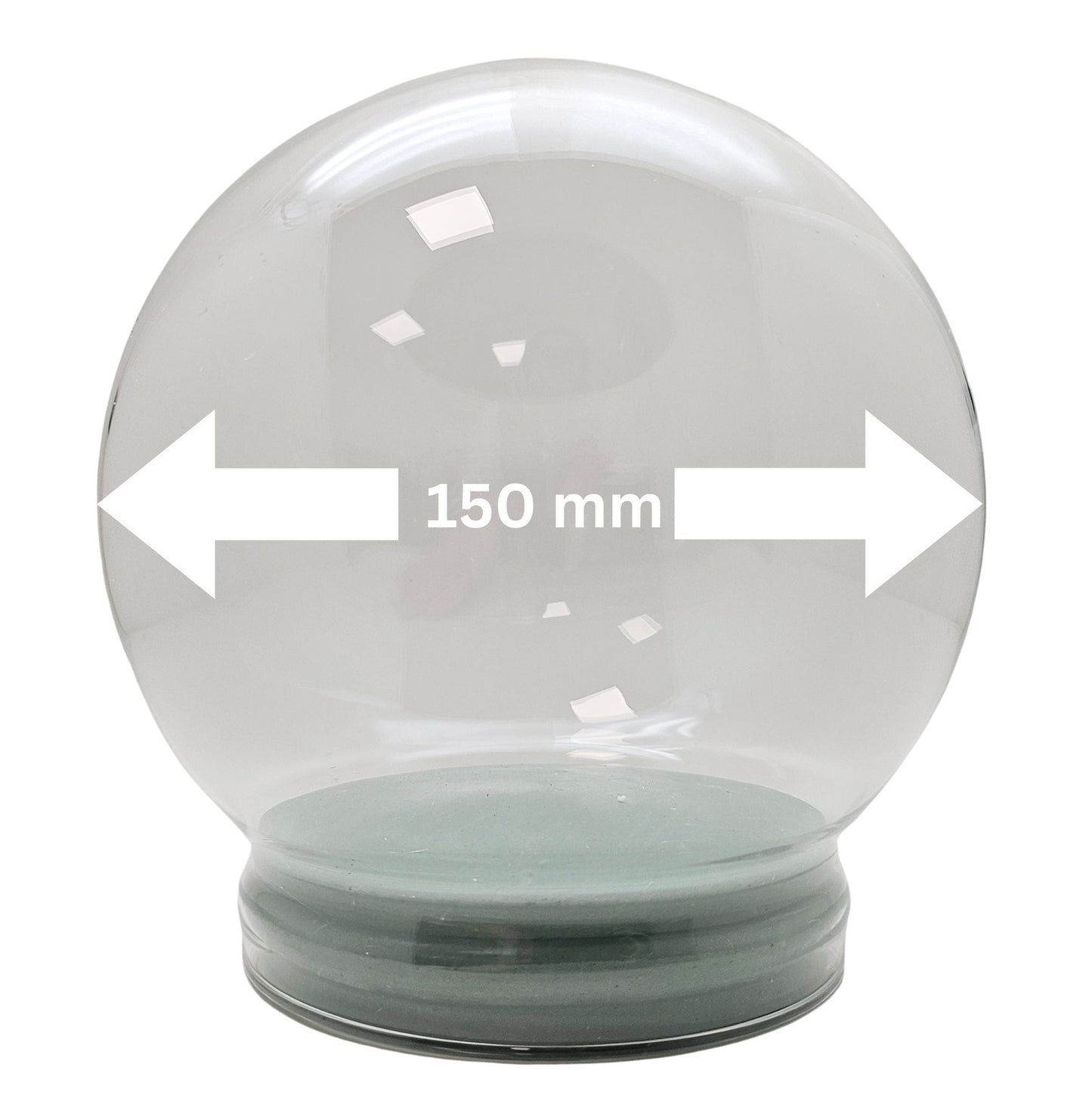 150mm - Glas für DIY - Schneekugel - Schneekugelhaus