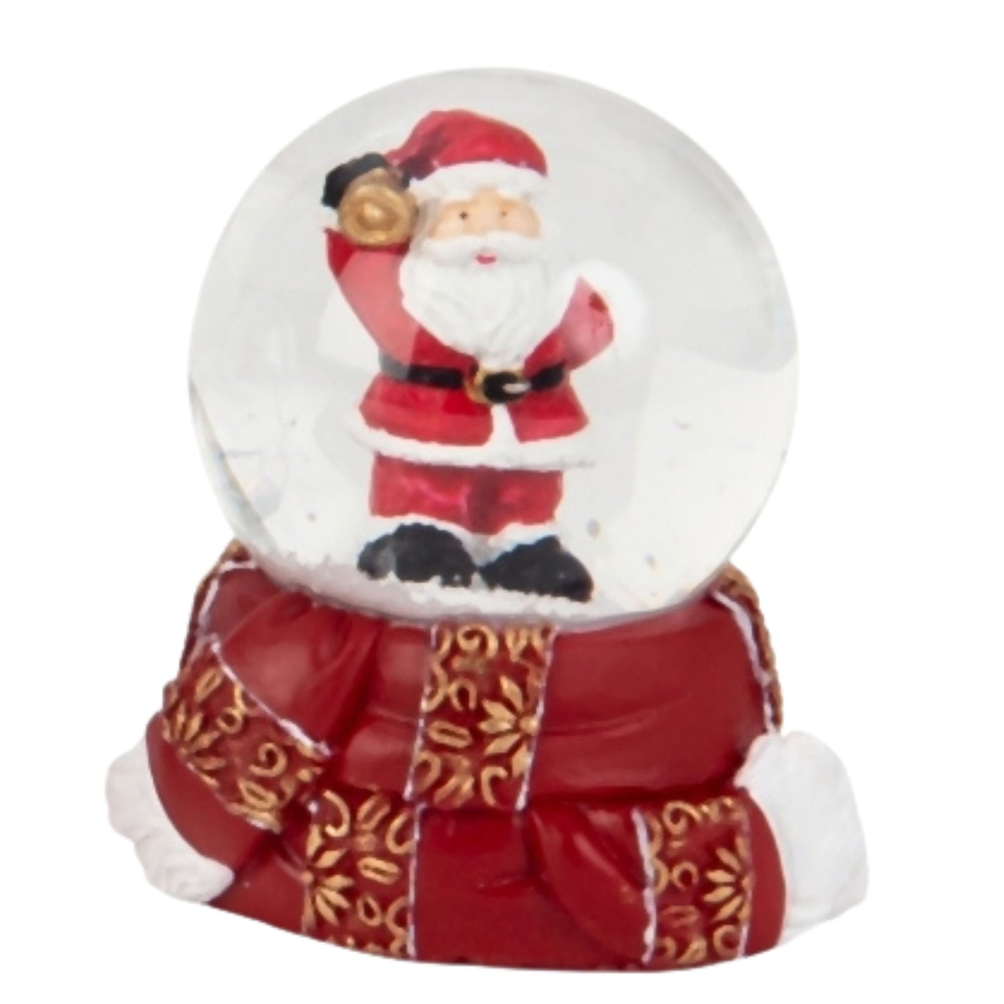 4 süße Mini - Schneekugeln Winter & Weihnacht mit Sockel Winterschal B: 45mm - Schneekugelhaus