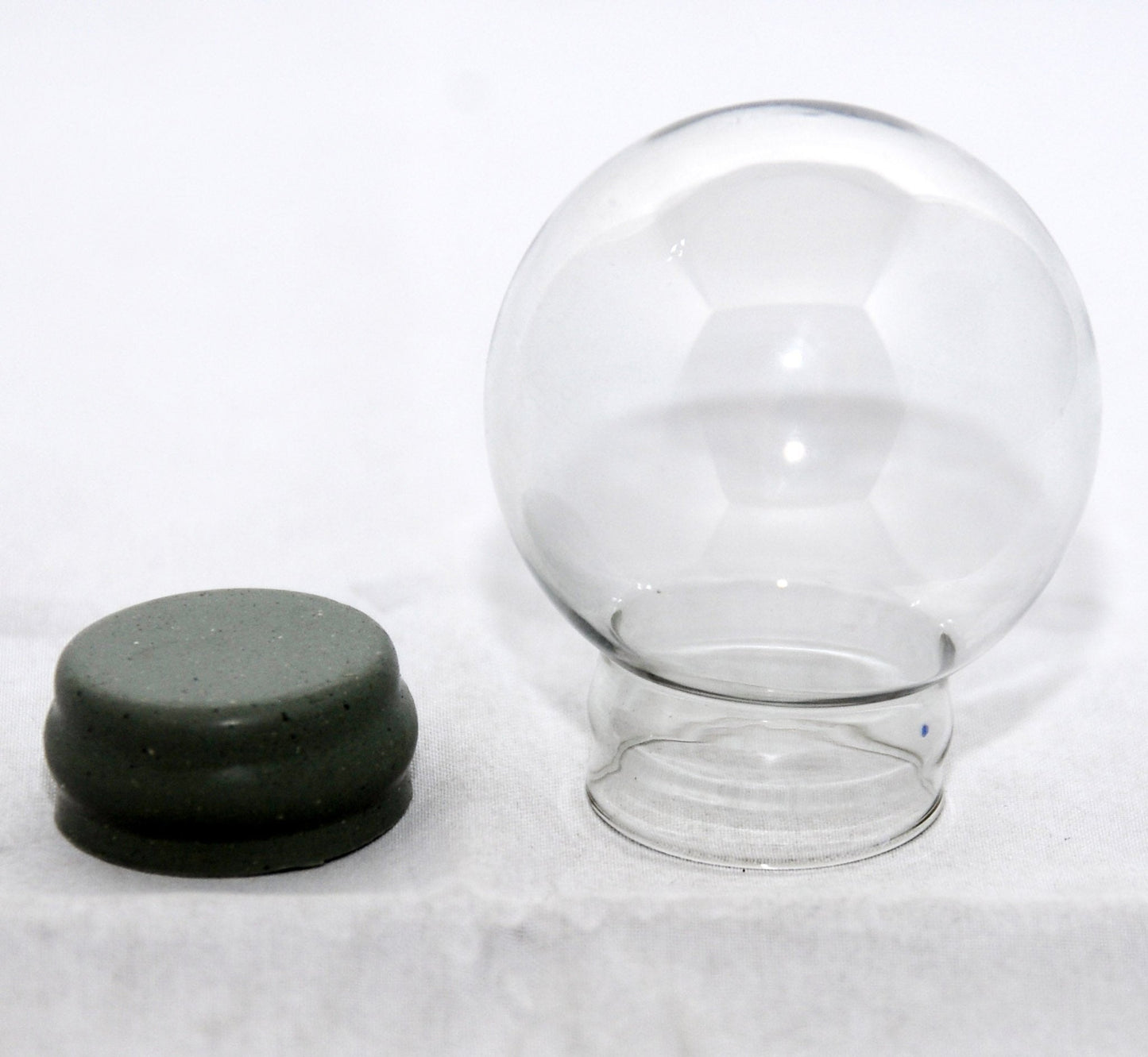 45mm Ersatzglas Bastelglas Schneekugel mit Gummiverschluss - Schneekugelhaus