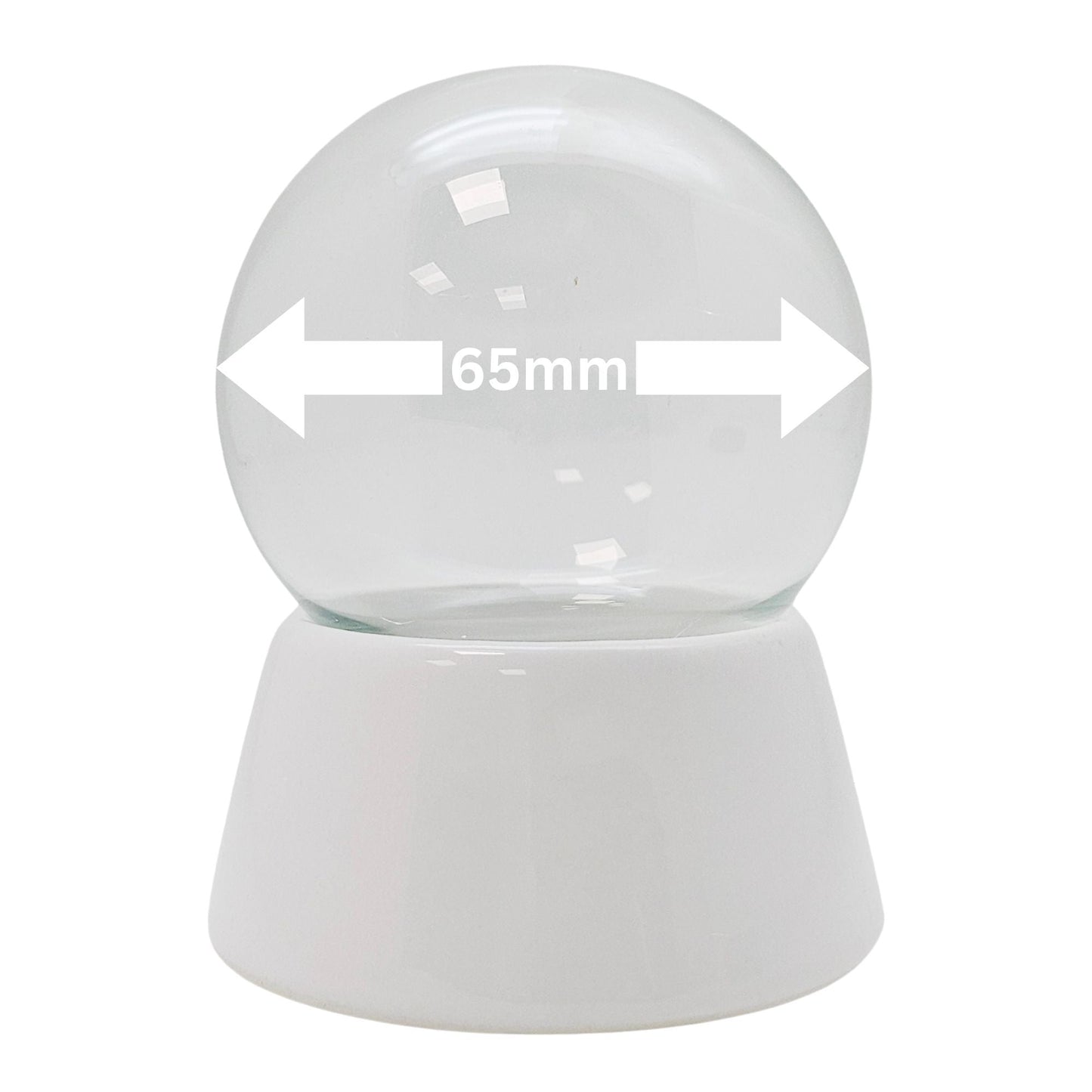 65mm - Do - it - Yourself Schneekugel mit Glas und Porzellan - Sockel Bastelset - Schneekugelhaus