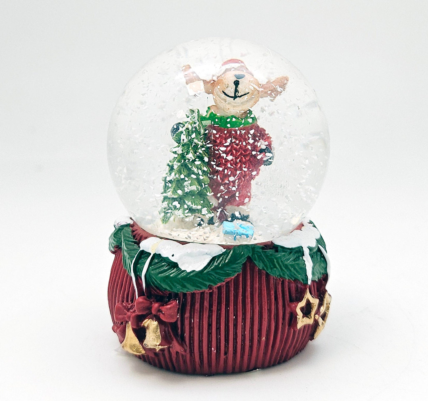 Mini - Schneekugeln Elch Weihnachten auf Deko - Sockel 45mm Durchmesser - Schneekugelhaus