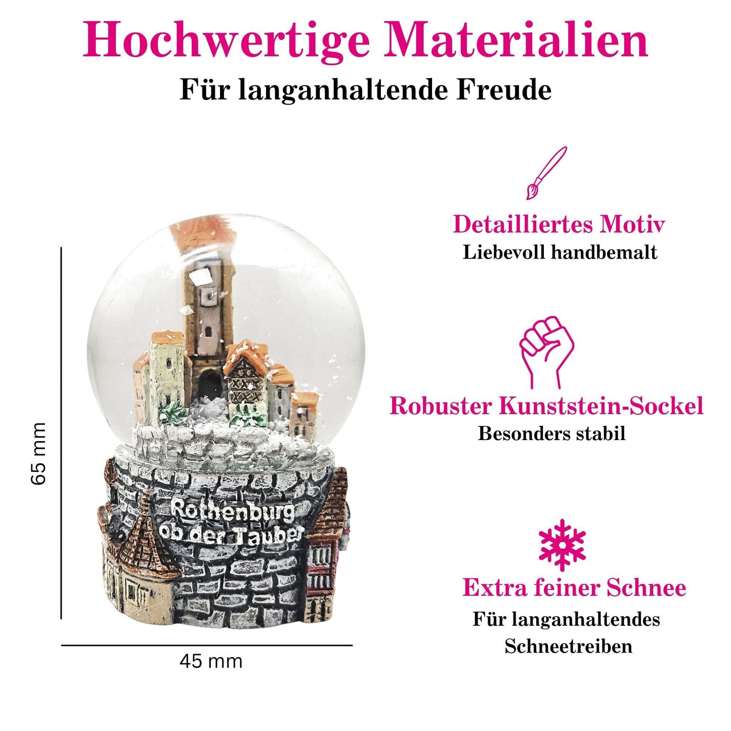 Souvenir Schneekugel Rothenburg Plönlein 45mm Durchmesser - Schneekugelhaus