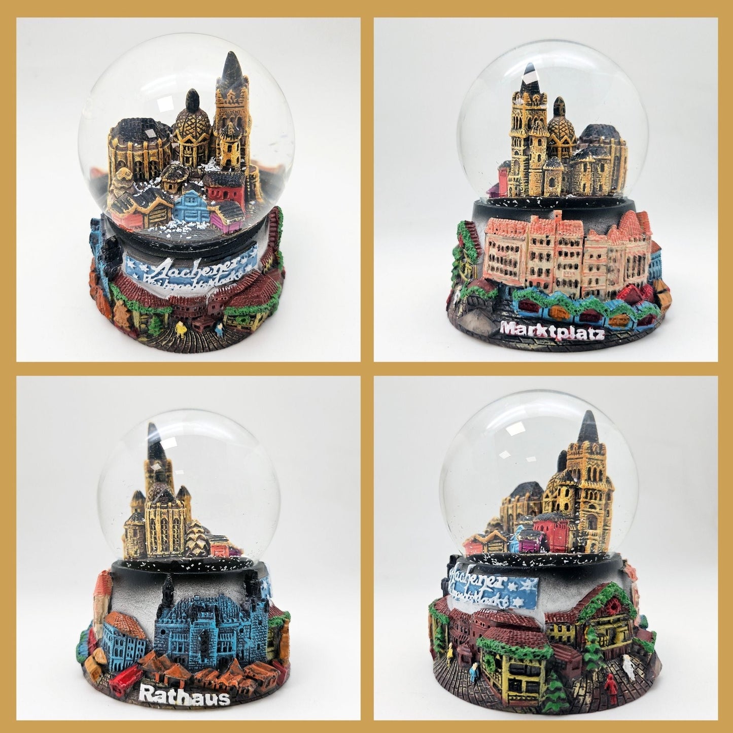 Souvenir Schneekugel Weihnachtsmarkt Aachen B: 6,5 H: 8,5 - Schneekugelhaus