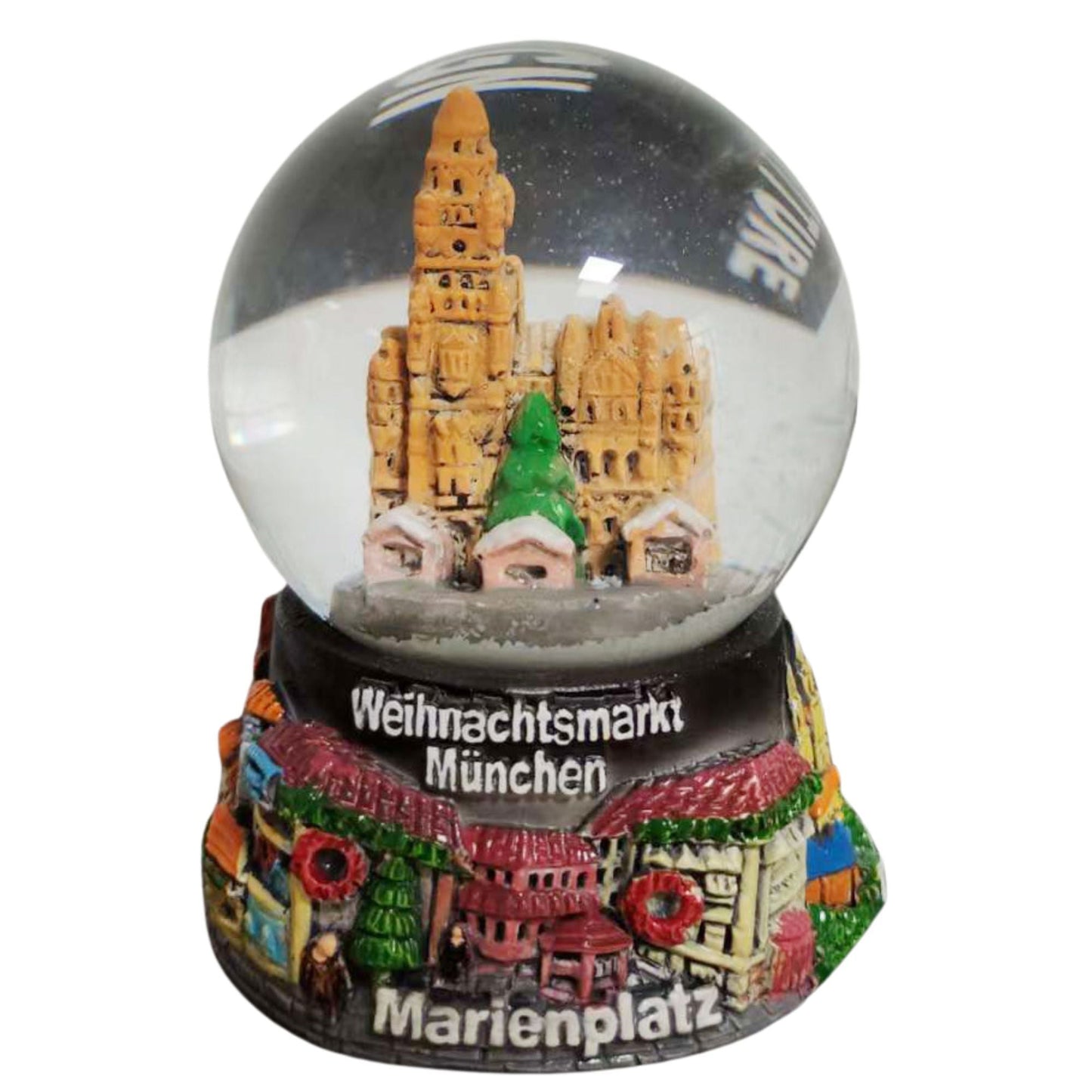 Souvenir Schneekugel Weihnachtsmarkt München Rathaus B: 4,5 H: 6,5 - Schneekugelhaus