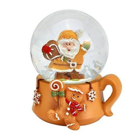 Süße Schneekugel Weihnachtstasse Weihnachtsmann 60mm Durchmesser Weihnachtsbäckerei - Luftblase - Schneekugelhaus