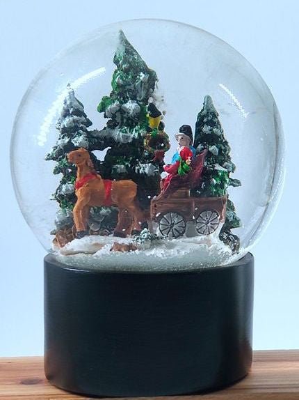 100mm Bastelset Polyresin Sockel schwarz mit DIY-Schneekugel - Schneekugelhaus