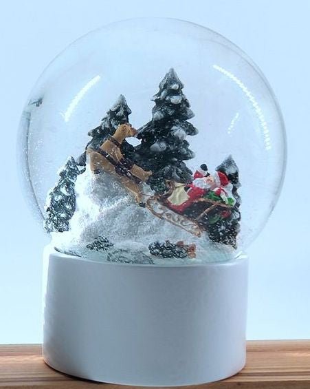 100mm Bastelset Polyresin Sockel weiß mit DIY-Schneekugel - Schneekugelhaus