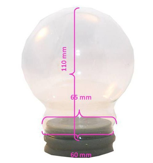 100mm DIY Schneekugel Bastelset weiß - Set aus Bastelglas und Sockel weiß - Schneekugelhaus