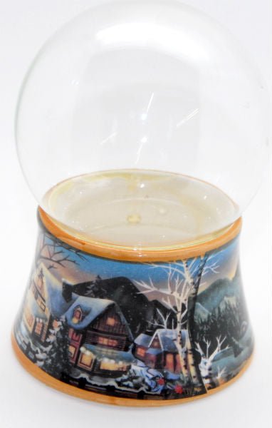 100mm-Do-it-Yourself Schneekugel mit Sockel Winter beige für Spieluhr - Schneekugelhaus