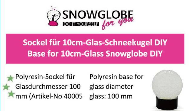 100mm Polyresin Sockel gold für DIY-Schneekugel - Schneekugelhaus