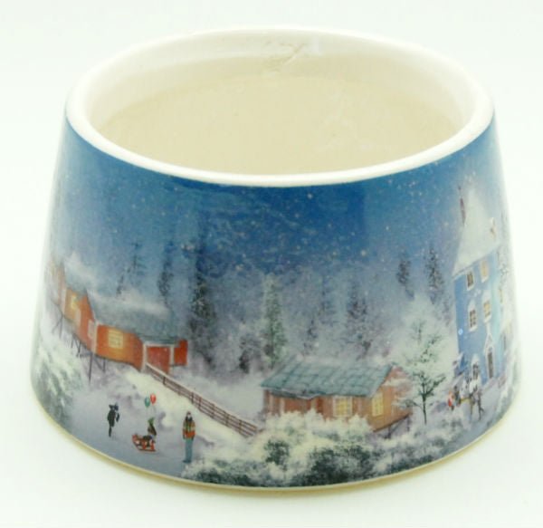 100mm- Porzellan Sockel winterliche Landschaft DIY-Schneekugel - Schneekugelhaus