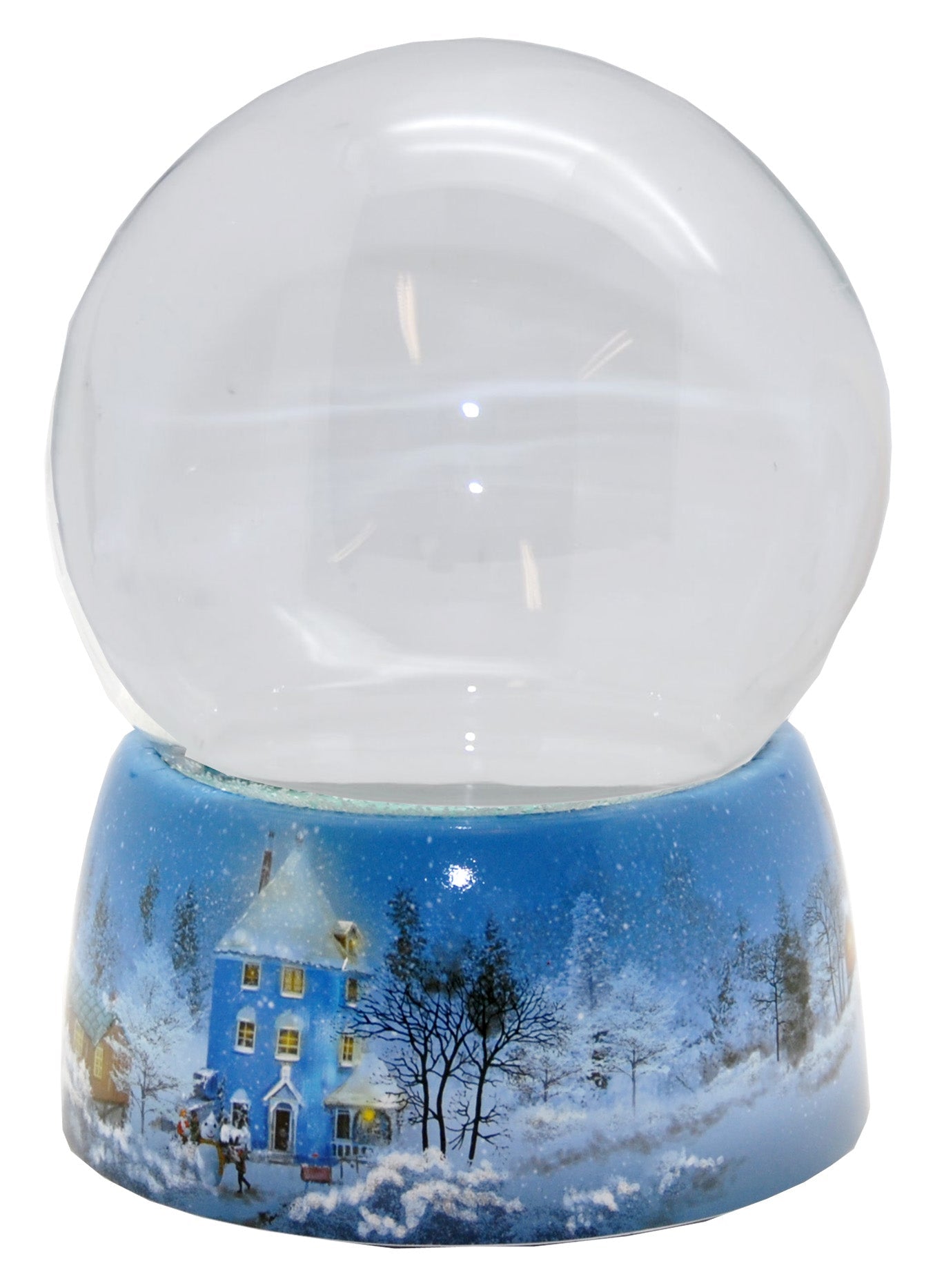 150mm DIY Schneekugelset Bastelset Glas und Porzellan Winterlandschaft mittelblau - Schneekugelhaus