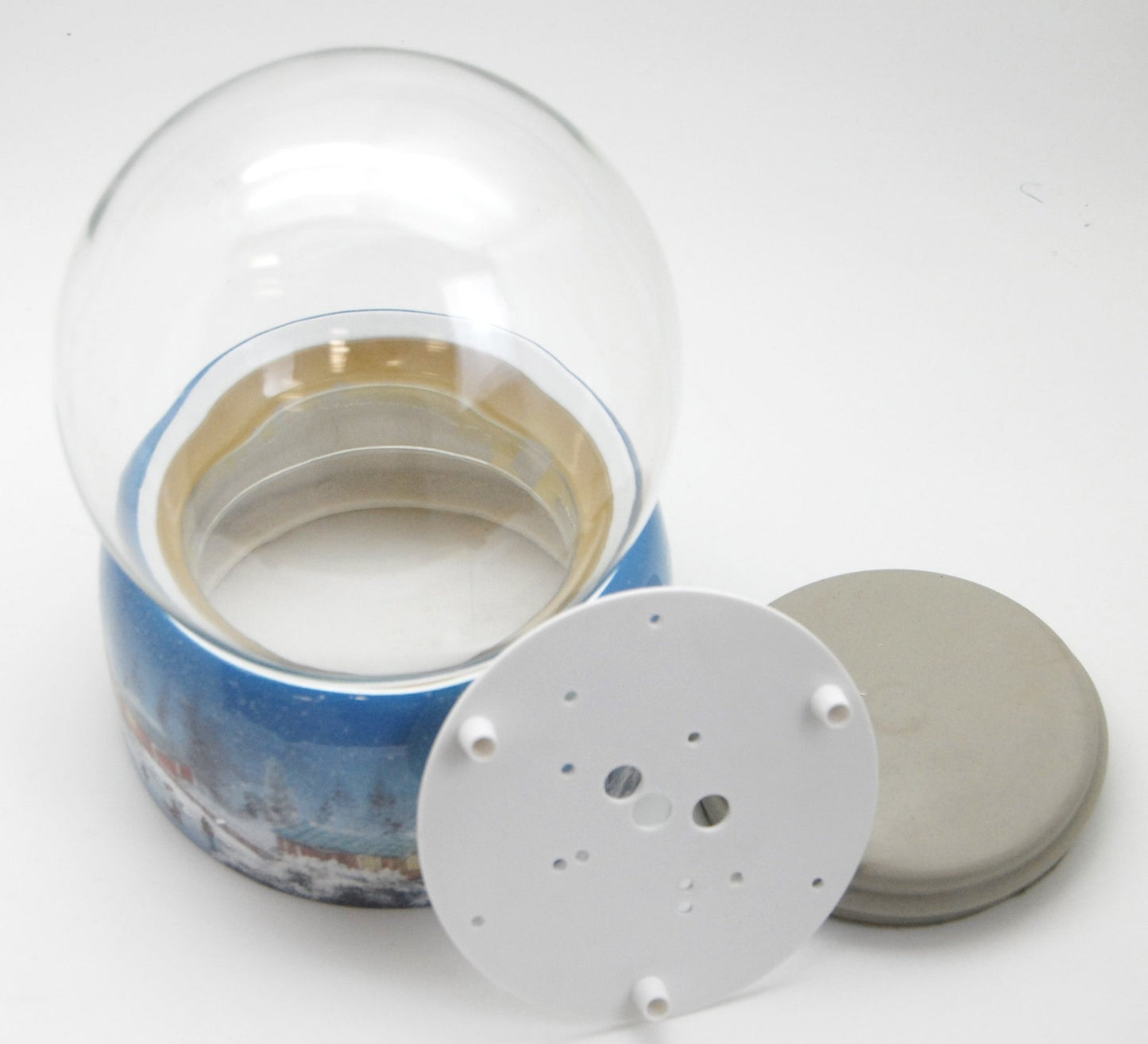150mm DIY Schneekugelset Bastelset Glas und Porzellan Winterlandschaft mittelblau - Schneekugelhaus