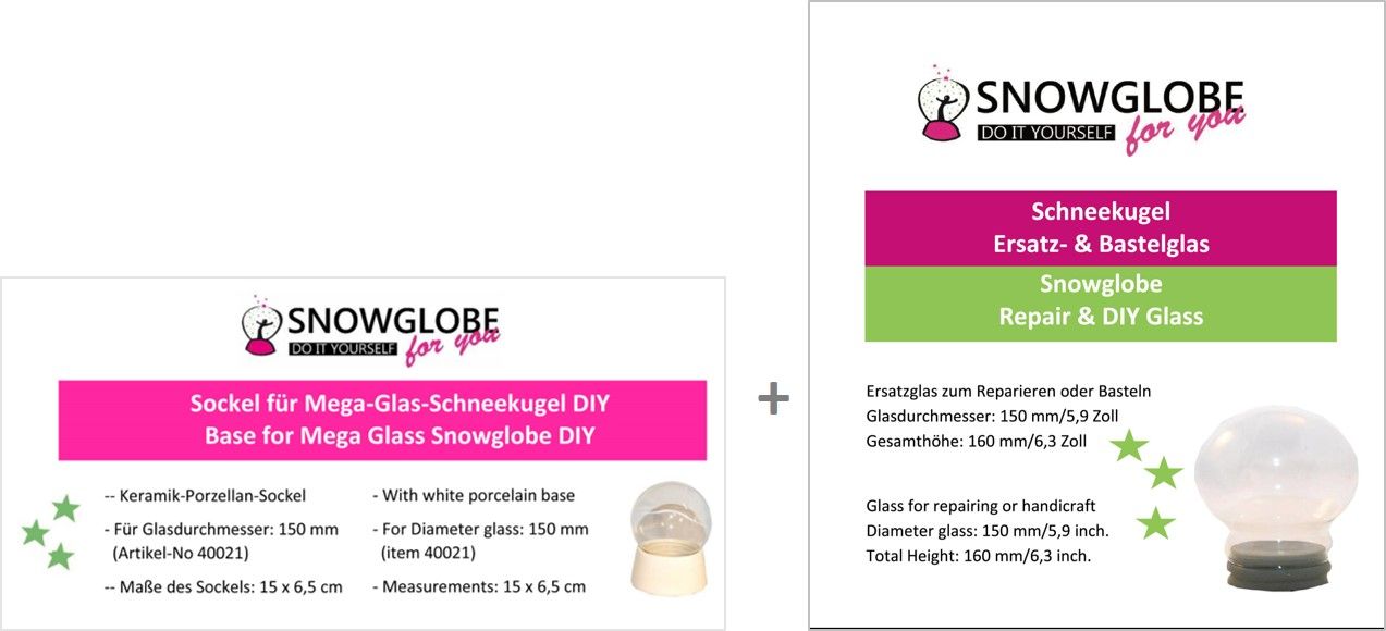 150mm DIY Schneekugelset rot - Schneekugelhaus