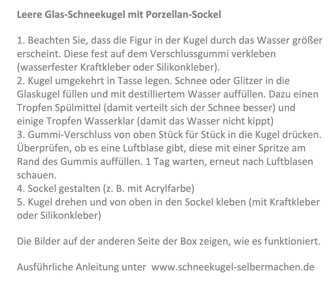 150mm DIY Schneekugelset rot - Schneekugelhaus