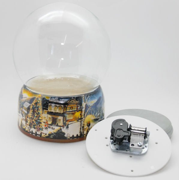 150mm DIY Schneekugelset Winter dunkel mit Spieluhr Winter Wonderland - Schneekugelhaus