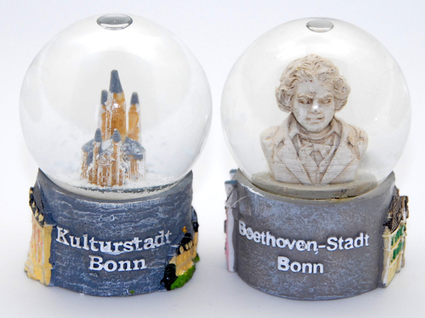 2 süße Souvenir Schneekugeln Bonn und Beethoven Bonn- Luftblase - Schneekugelhaus