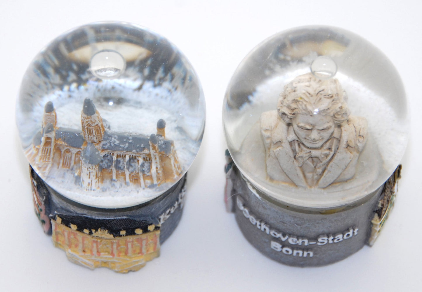 2 süße Souvenir Schneekugeln Bonn und Beethoven Bonn- Luftblase - Schneekugelhaus