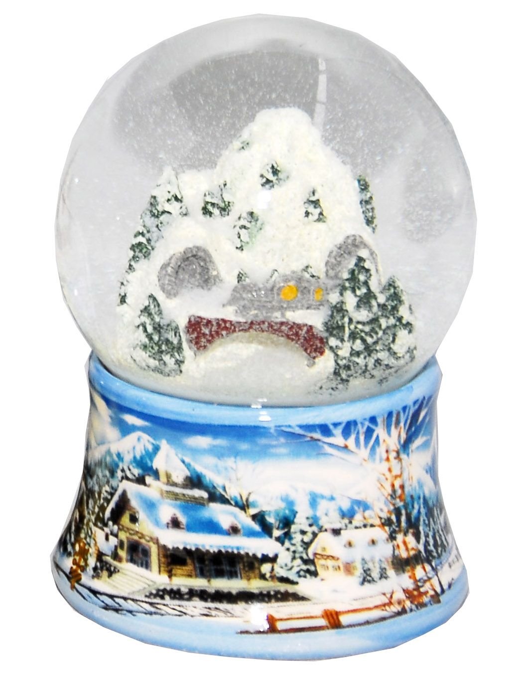 3 nostalgische Schneekugeln Winter & Weihnacht - Schneekugelhaus