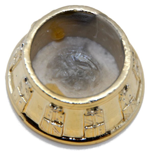 45mm Sockel mit Relief in gold für DIY-Schneekugel - Schneekugelhaus