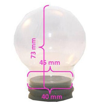 65mm-Do-it-Yourself Schneekugel mit Glas und Porzellan-Sockel Bastelset - Schneekugelhaus