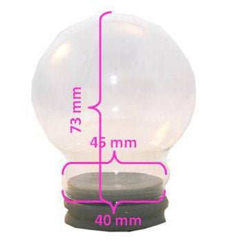 65mm Ersatzglas Bastelglas Schneekugel mit Gummiverschluss - Schneekugelhaus