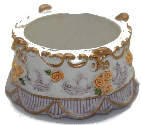 65mm Sockel mit Relief und Rosen für DIY-Schneekugel - Schneekugelhaus