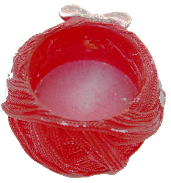 65mm Sockel rot im Strickdesign für DIY-Schneekugel - Schneekugelhaus