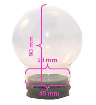 80mm-Ersatzglas/Bastelglas für Schneekugel - Schneekugelhaus