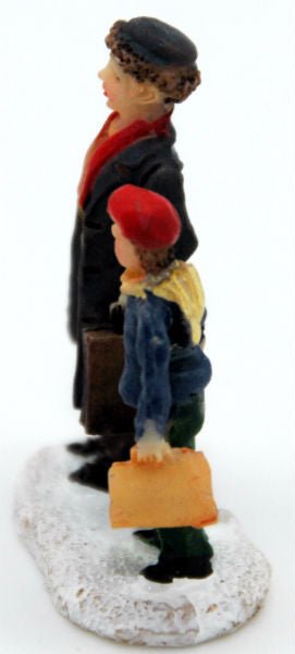 Bastel-Figur 2 Männer mit Gepäck für DIY Schneekugel - Schneekugelhaus