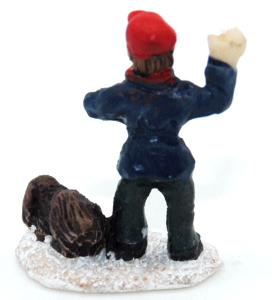 Bastel-Figur Junge mit Hund für DIY Bastelglas - Schneekugelhaus