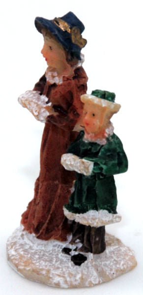 Bastel-Figur Mutter mit Kind geht spazieren für DIY Schneekugel - Schneekugelhaus