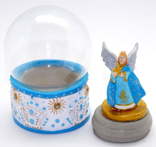 Bastelset - Weihnachts-Engel türkis 65mm - Schneekugelhaus