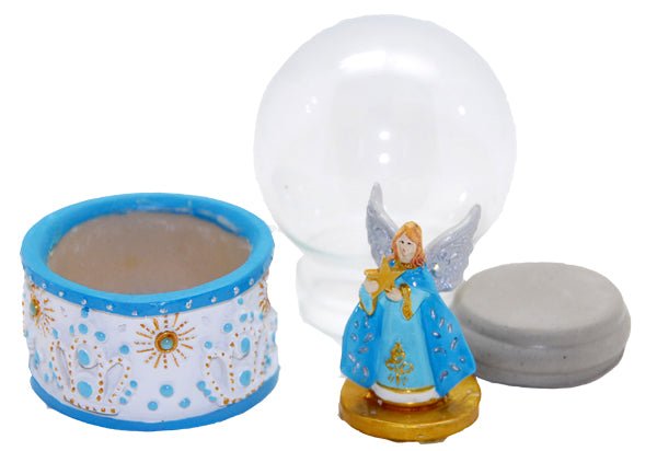 Bastelset - Weihnachts-Engel türkis 65mm - Schneekugelhaus