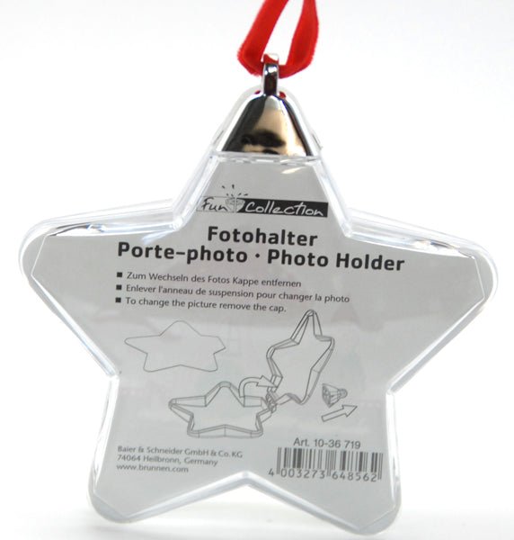 Bildanhänger in Sternform - Schneekugelhaus