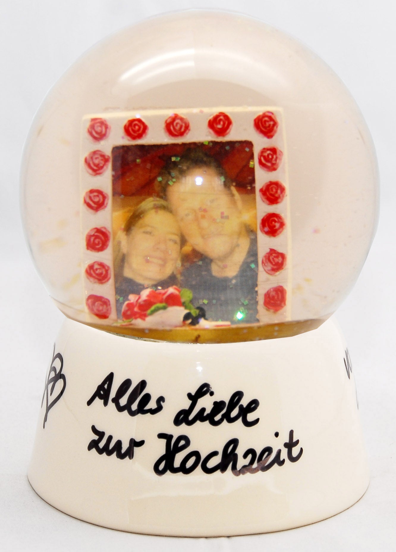 Fotorahmen mit Rosen für DIY 100mm Schneekugel - Schneekugelhaus