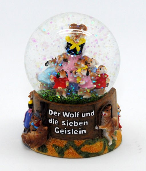 Märchen Schneekugel Wolf und 7 Geislein - Schneekugelhaus