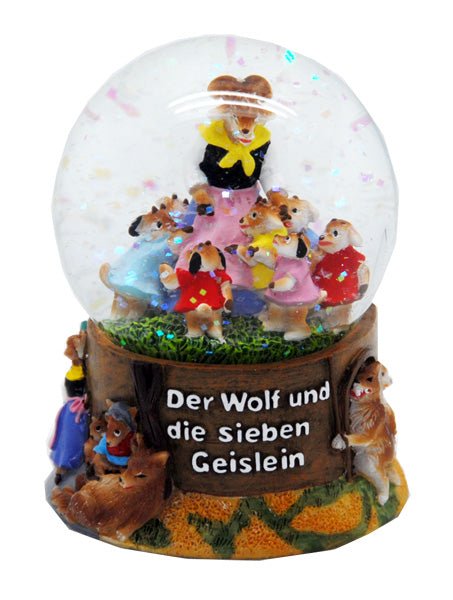 Märchen Schneekugel Wolf und 7 Geislein - Schneekugelhaus