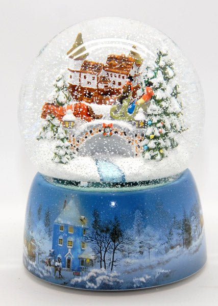 Mega Schneekugel Historische Kutschfahrt in Winterlandschaft - mit Musikspieluhr Winter Wonderland - Schneekugelhaus