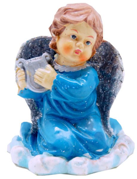Modell für 3D-Schneekugel - blauer Engel mit Harfe - Schneekugelhaus