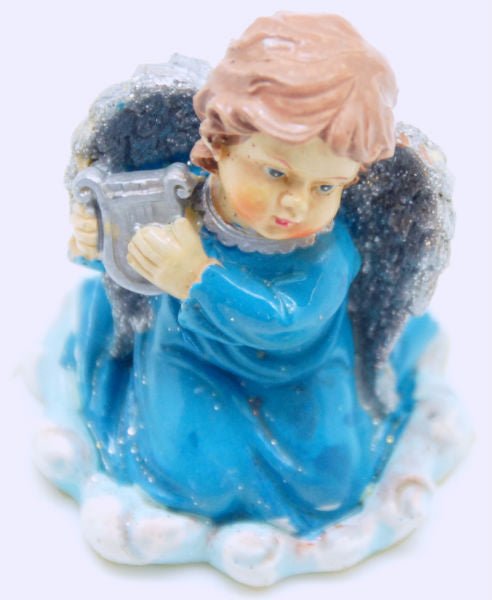 Modell für 3D-Schneekugel - blauer Engel mit Harfe - Schneekugelhaus