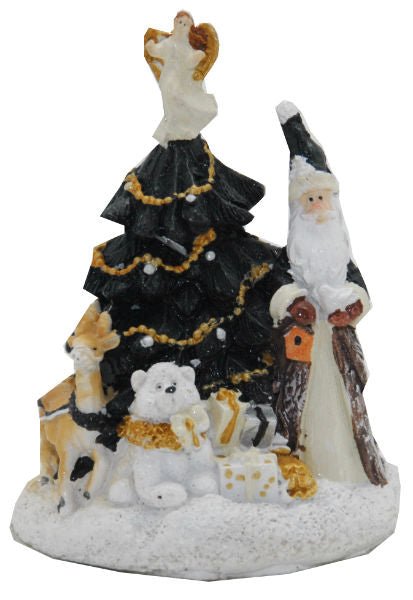 Modell für 3D-Schneekugel - Glamour Christmas Santa schwarz - Schneekugelhaus