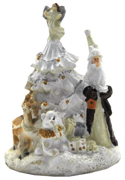 Modell für 3D-Schneekugel - Glamour Christmas Santa weiß - Schneekugelhaus