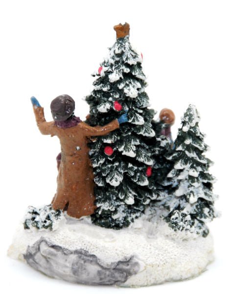 Modell für 3D-Schneekugel Kinder im verschneiten Wald - Schneekugelhaus