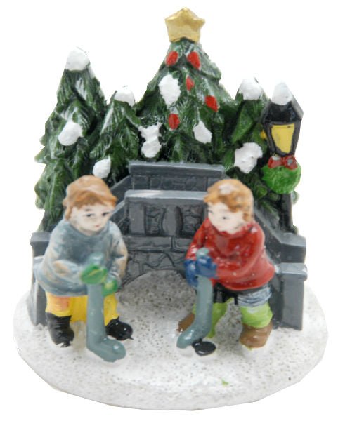 Modell für 3D-Schneekugel - Kinder spielen Eishockey - Schneekugelhaus