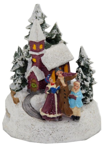 Modell für 3D-Schneekugel Nostalgische Musikanten im verschneiten Wald - Schneekugelhaus