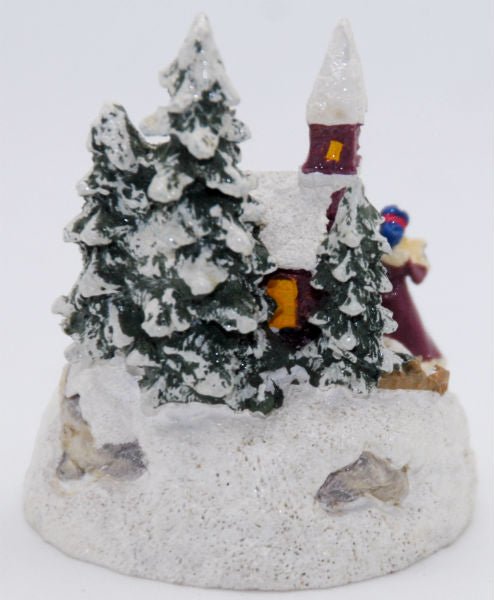 Modell für 3D-Schneekugel Nostalgische Musikanten im verschneiten Wald - Schneekugelhaus