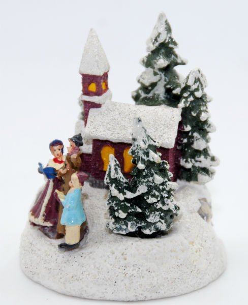 Modell für 3D-Schneekugel Nostalgische Musikanten im verschneiten Wald - Schneekugelhaus