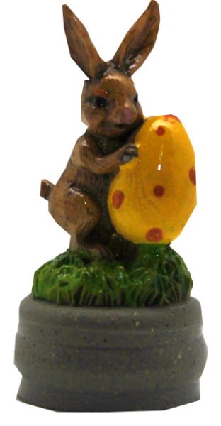 Modell für 3D-Schneekugel - Osterhase mit gelbem Ei - Schneekugelhaus